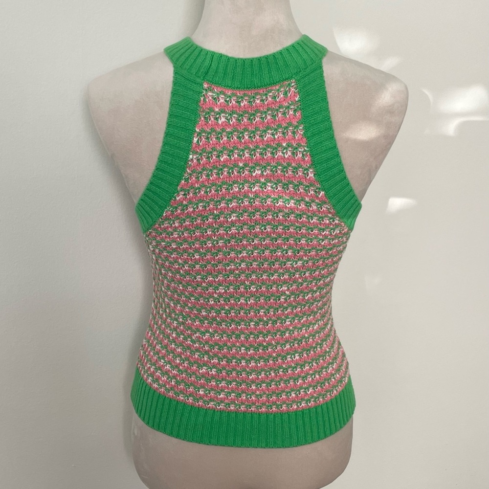 Trina Turk Green and Pink Knit Tank Top - Picture 6 of 7